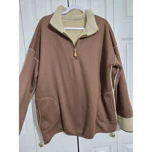 Chic soul 3xl women's brown faux fur lined sweater